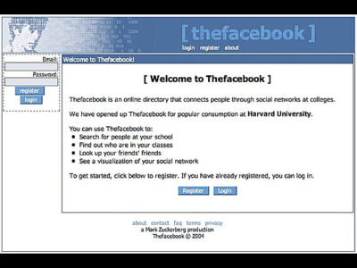 primera version de facebook