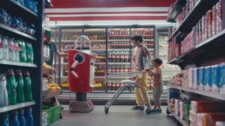 Publicidad COCA COLA – Robot MARTA en el supermercado – Me cuidás al nene que me olvidé de algo?