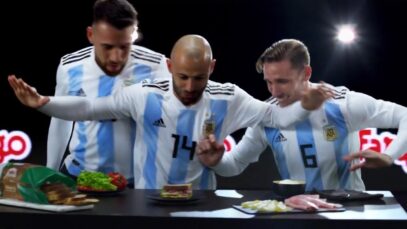 Publicidad FARGO Mundial Rusia 2018 – Mascherano, Biglia y Otamendi haciendo sandwichs