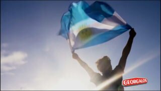 propaganda nucrem georgalos mundial 2018 rusia alentando seleccion bandera argentina