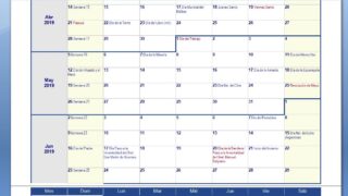 calendario con feriados