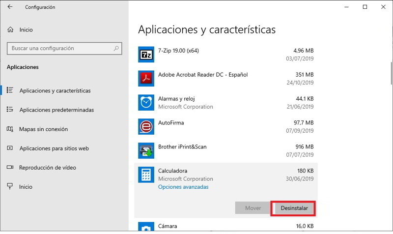 desinstalar las aplicaciones que vienen con Windows 10 3
