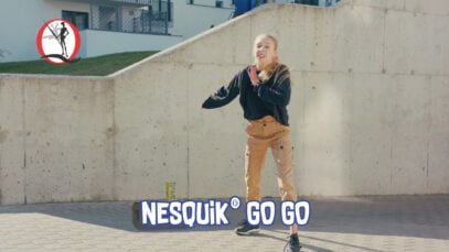 propaganda nesquik go go bailando en la calle trap