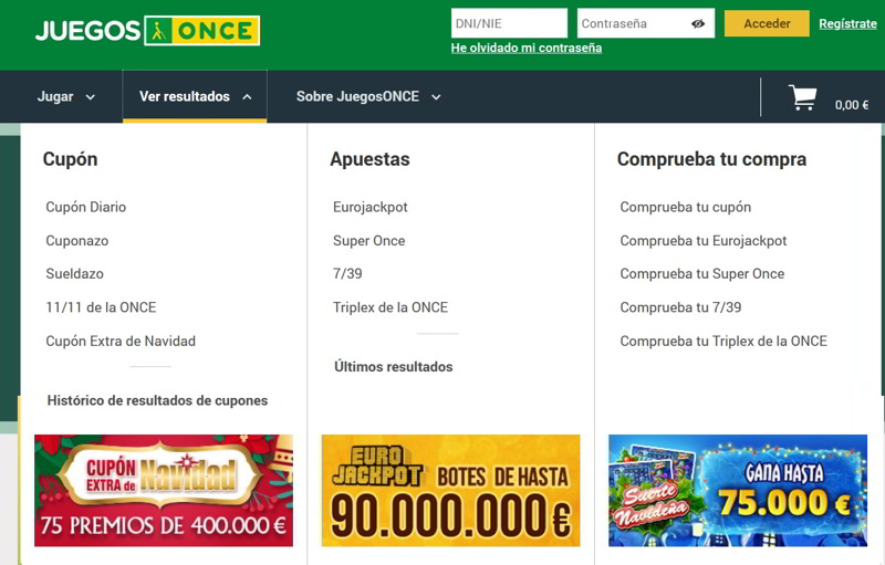 Cómo comprobar el resultado de los sorteos de la ONCE 2 comprobar once 1