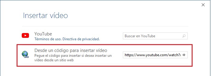 Insertar vídeos con un código