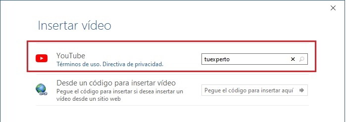 Insertar vídeos de YouTube 2