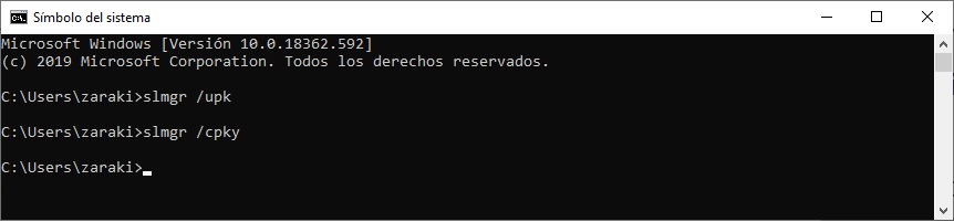 desactivar licencia windows 10