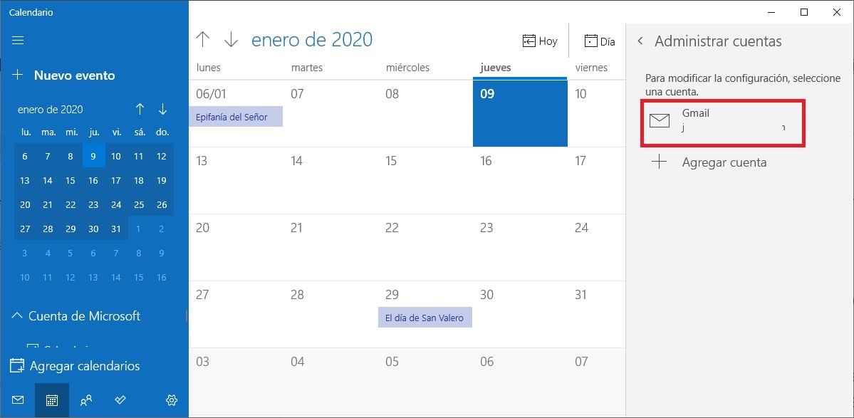 Cómo combinar Google Calendar con la app Calendario de Windows 10 6