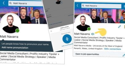 Linkedin nos permite añadir un audio para mostrar cómo se