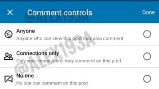 En Linkedin podremos definir quién puede comentar en nuestras publicaciones