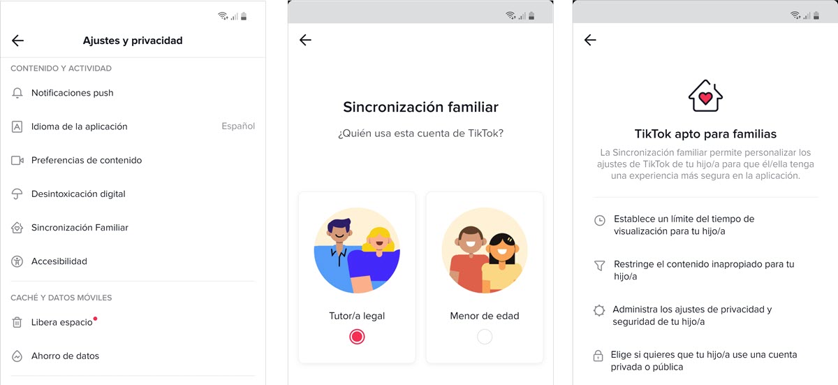 sincronización familiar TikTok