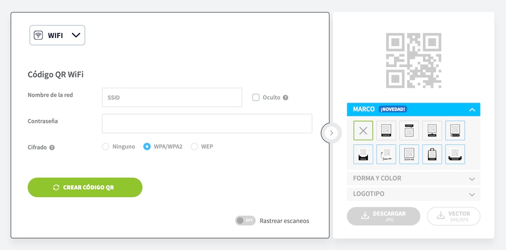 Crea un código QR para almacenar la contraseña del WiFi 1