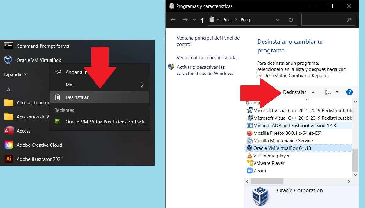 Desinstalar aplicaciones en Windows 10