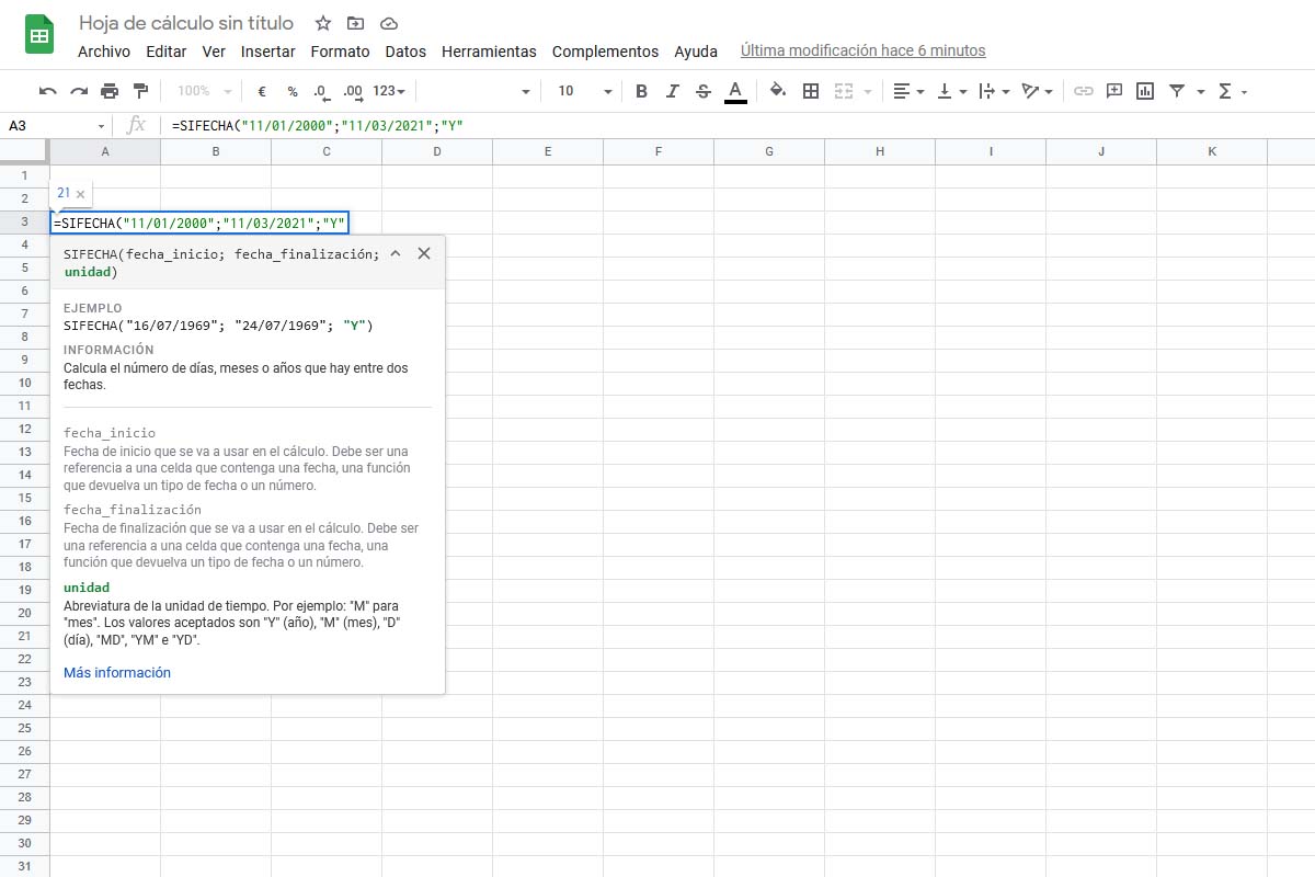 10 fórmulas clave para aprovechar el potencial del Excel de Google 3
