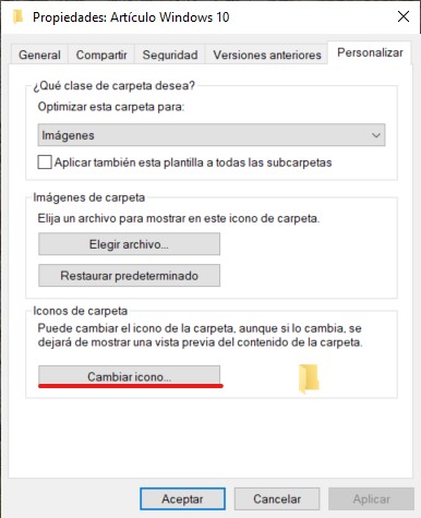 Cambiar el icono de una carpeta
