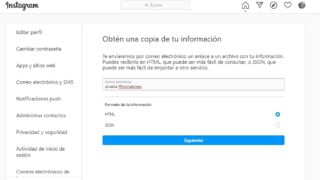 Así podrás descargar todos los datos y fotos de Instagram