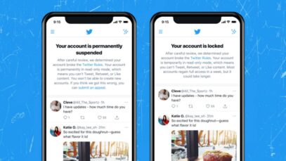 Twitter está probando nuevos avisos para cuentas suspendidas y bloqueadas