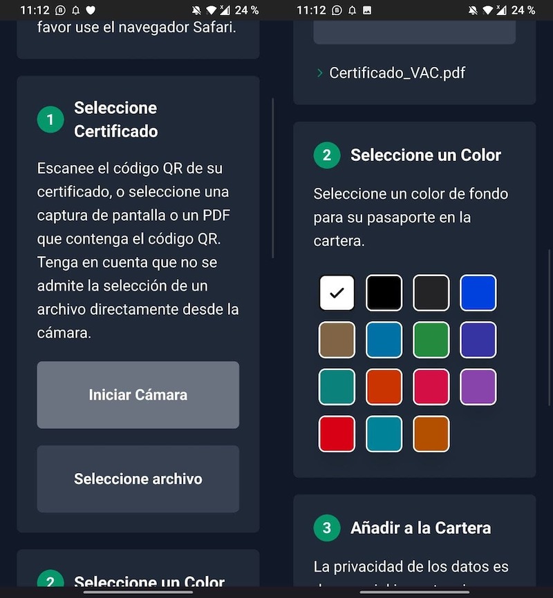 certificado covid android pay 1