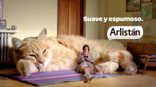 ARLISTÁN Publicidad – Gato gigante es sofá para tomar café