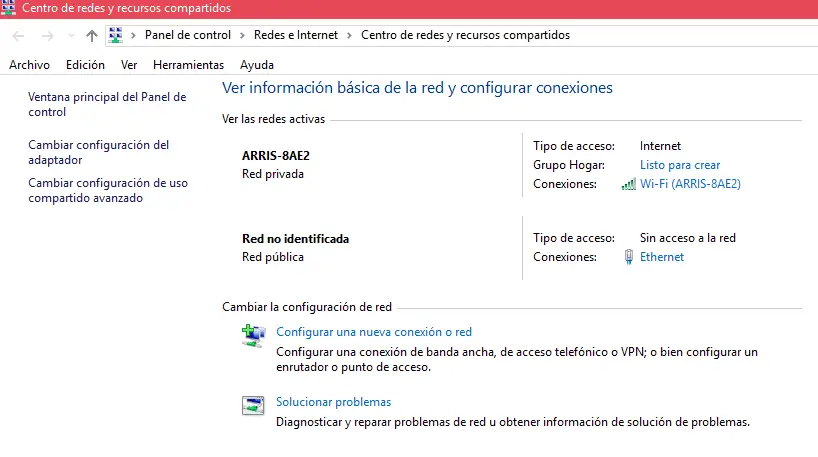 Ethernet configuracion