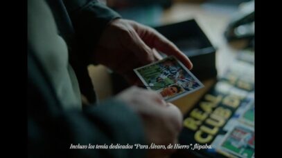 Anuncio MAHOU – 1 cromo, 1 firma, 1 padre y