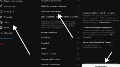 Paso a paso para eliminar nuestra cuenta de Threads sin