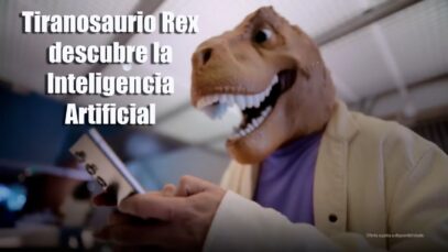 Tiranosaurio Rex descubre poder de la inteligencia artificial con Samsung