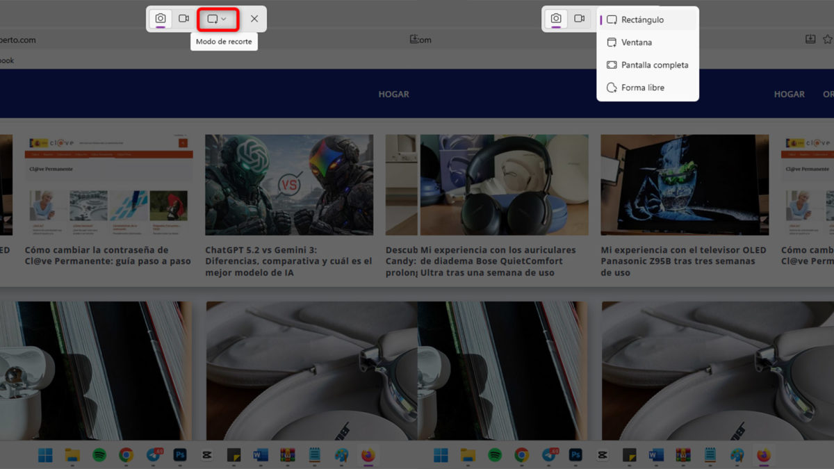 Usa la herramienta Recortes en Windows