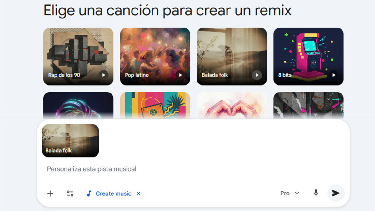Así se ve la interfaz de Google Lyria 3