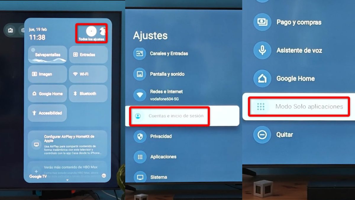 Trucos para Google TV en 2026 - Activa el modo Solo aplicaciones