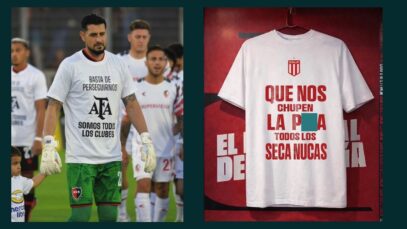 Hinchas de Newell’s silban ¡Chiqui Tapia botón! a remera AFA