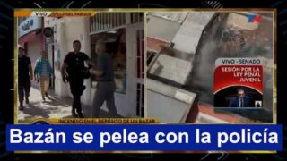 Julio Bazán vs Policía: «¡No me toques!» en pleno incendio