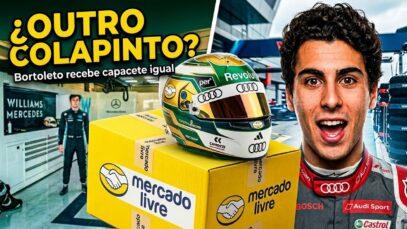 Bortoleto recebe capacete do MERCADO LIVRE … igual Colapinto! 🏁i