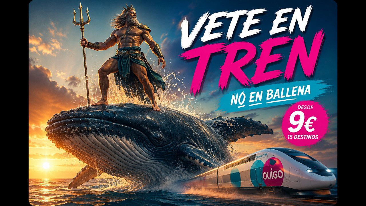 OUIGO se burla de Poseidón para vender billetes de tren